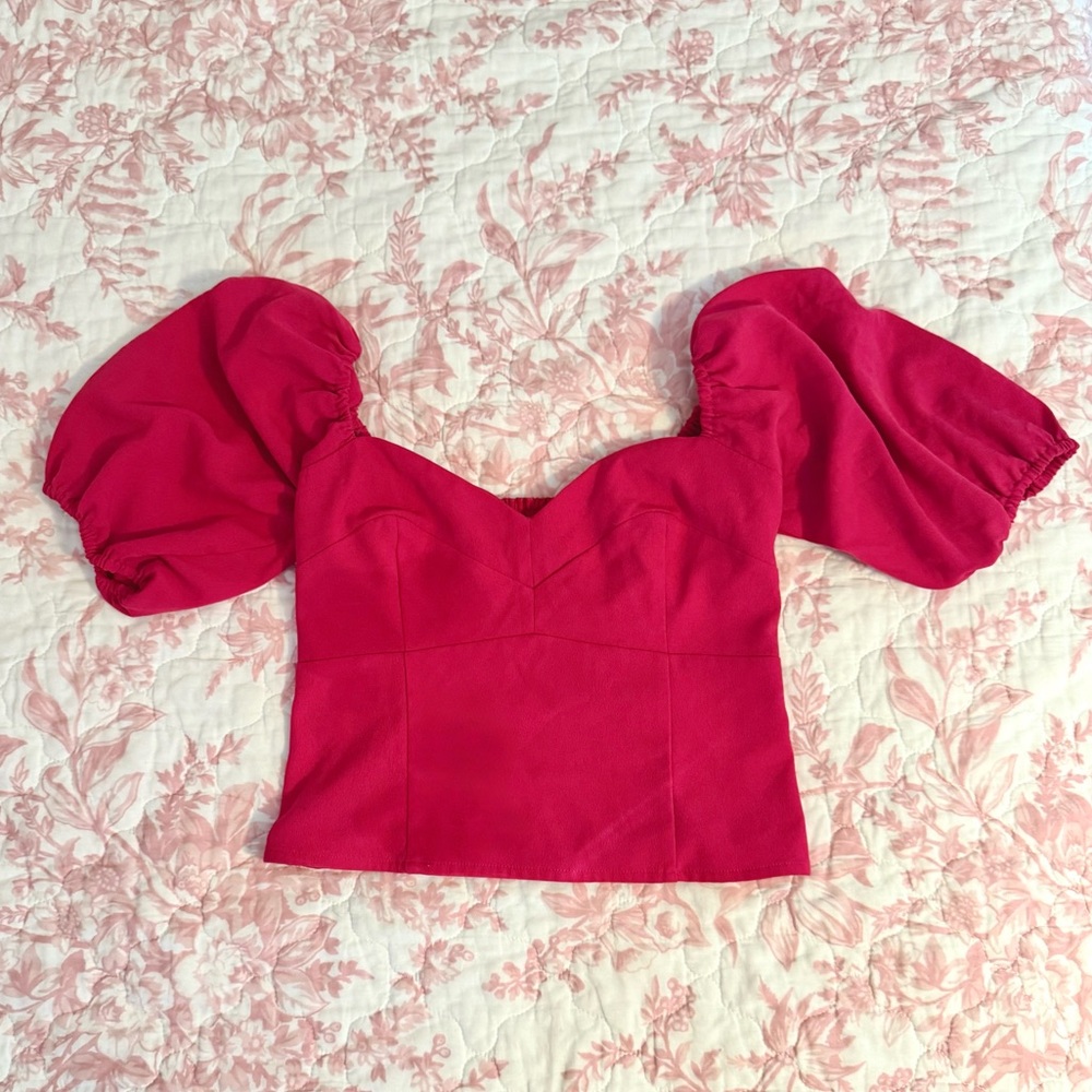 Abercrombie & Fitch Pink Puff Sleeve Blouse